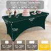 imageSmiry 2 Pack Spandex Table Cloth 6FT Elastic Fitted Stretch Tablecloths Washable and Wrinkle Free Rectangular Patio Table Cover for Outdoor Wedding Banquet ampamp Parties Navy 72Lx30Wx30H InchHunter Green