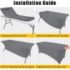imageSmiry 2 Pack Spandex Table Cloth 6FT Elastic Fitted Stretch Tablecloths Washable and Wrinkle Free Rectangular Patio Table Cover for Outdoor Wedding Banquet ampamp Parties Navy 72Lx30Wx30H InchGrey