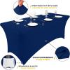 imageSmiry 2 Pack Spandex Table Cloth 6FT Elastic Fitted Stretch Tablecloths Washable and Wrinkle Free Rectangular Patio Table Cover for Outdoor Wedding Banquet ampamp Parties Navy 72Lx30Wx30H InchNavy