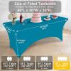 imageSmiry 2 Pack Spandex Table Cloth 6FT Elastic Fitted Stretch Tablecloths Washable and Wrinkle Free Rectangular Patio Table Cover for Outdoor Wedding Banquet ampamp Parties Navy 72Lx30Wx30H InchTeal