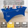 imageSmiry 2 Pack Spandex Table Cloth 6FT Elastic Fitted Stretch Tablecloths Washable and Wrinkle Free Rectangular Patio Table Cover for Outdoor Wedding Banquet ampamp Parties Navy 72Lx30Wx30H InchBlue