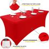 imageSmiry 2 Pack Spandex Table Cloth 6FT Elastic Fitted Stretch Tablecloths Washable and Wrinkle Free Rectangular Patio Table Cover for Outdoor Wedding Banquet ampamp Parties Navy 72Lx30Wx30H InchRed