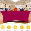 imageSmiry 2 Pack Spandex Table Cloth 6FT Elastic Fitted Stretch Tablecloths Washable and Wrinkle Free Rectangular Patio Table Cover for Outdoor Wedding Banquet ampamp Parties Navy 72Lx30Wx30H InchFuchsia