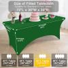 imageSmiry 2 Pack Spandex Table Cloth 6FT Elastic Fitted Stretch Tablecloths Washable and Wrinkle Free Rectangular Patio Table Cover for Outdoor Wedding Banquet ampamp Parties Navy 72Lx30Wx30H InchEmerald Green