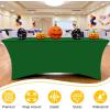 imageSmiry 2 Pack Spandex Table Cloth 6FT Elastic Fitted Stretch Tablecloths Washable and Wrinkle Free Rectangular Patio Table Cover for Outdoor Wedding Banquet ampamp Parties Navy 72Lx30Wx30H InchEmerald Green