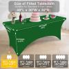 imageSmiry 2 Pack Spandex Table Cloth 6FT Elastic Fitted Stretch Tablecloths Washable and Wrinkle Free Rectangular Patio Table Cover for Outdoor Wedding Banquet ampamp Parties Navy 72Lx30Wx30H InchEmerald Green