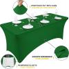 imageSmiry 2 Pack Spandex Table Cloth 6FT Elastic Fitted Stretch Tablecloths Washable and Wrinkle Free Rectangular Patio Table Cover for Outdoor Wedding Banquet ampamp Parties Navy 72Lx30Wx30H InchEmerald Green