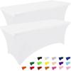 imageSmiry 2 Pack Spandex Table Cloth 6FT Elastic Fitted Stretch Tablecloths Washable and Wrinkle Free Rectangular Patio Table Cover for Outdoor Wedding Banquet ampamp Parties Navy 72Lx30Wx30H InchWhite