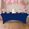 imageSmiry 2 Pack Spandex Table Cloth 6FT Elastic Fitted Stretch Tablecloths Washable and Wrinkle Free Rectangular Patio Table Cover for Outdoor Wedding Banquet ampamp Parties Navy 72Lx30Wx30H InchNavy