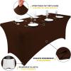 imageSmiry 2 Pack Spandex Table Cloth 6FT Elastic Fitted Stretch Tablecloths Washable and Wrinkle Free Rectangular Patio Table Cover for Outdoor Wedding Banquet ampamp Parties Navy 72Lx30Wx30H InchCoffee