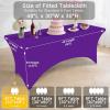 imageSmiry 2 Pack Spandex Table Cloth 6FT Elastic Fitted Stretch Tablecloths Washable and Wrinkle Free Rectangular Patio Table Cover for Outdoor Wedding Banquet ampamp Parties Navy 72Lx30Wx30H InchPurple