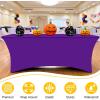 imageSmiry 2 Pack Spandex Table Cloth 6FT Elastic Fitted Stretch Tablecloths Washable and Wrinkle Free Rectangular Patio Table Cover for Outdoor Wedding Banquet ampamp Parties Navy 72Lx30Wx30H InchPurple