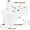 imageSmiry 2 Pack Spandex Table Cloth 6FT Elastic Fitted Stretch Tablecloths Washable and Wrinkle Free Rectangular Patio Table Cover for Outdoor Wedding Banquet ampamp Parties Navy 72Lx30Wx30H InchWhite