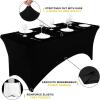 imageSmiry 2 Pack Spandex Table Cloth 6FT Elastic Fitted Stretch Tablecloths Washable and Wrinkle Free Rectangular Patio Table Cover for Outdoor Wedding Banquet ampamp Parties Navy 72Lx30Wx30H InchBlack