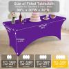 imageSmiry 2 Pack Spandex Table Cloth 6FT Elastic Fitted Stretch Tablecloths Washable and Wrinkle Free Rectangular Patio Table Cover for Outdoor Wedding Banquet ampamp Parties Navy 72Lx30Wx30H InchPurple