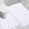 imageSmiry Bathroom Rugs Set 2 Piece Soft Absorbent Chenille Bath Mat and UShaped Toilet Rug Set Non Slip Shaggy Bath Carpet for Tub Shower and Floor 30x2024x20 BlackWhite