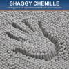 imageSmiry Bathroom Rugs Set 2 Piece Soft Absorbent Chenille Bath Mat and UShaped Toilet Rug Set Non Slip Shaggy Bath Carpet for Tub Shower and Floor 30x2024x20 BlackLight Grey