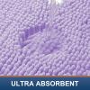 imageSmiry Bathroom Rugs Set 2 Piece Soft Absorbent Chenille Bath Mat and UShaped Toilet Rug Set Non Slip Shaggy Bath Carpet for Tub Shower and Floor 30x2024x20 BlackPurple