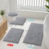imageSmiry Bathroom Rugs Set 2 Piece Soft Absorbent Chenille Bath Mat and UShaped Toilet Rug Set Non Slip Shaggy Bath Carpet for Tub Shower and Floor 30x2024x20 BlackGrey