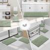imageSmiry Bathroom Rugs Set 2 Piece Soft Absorbent Chenille Bath Mat and UShaped Toilet Rug Set Non Slip Shaggy Bath Carpet for Tub Shower and Floor 30x2024x20 BlackSage Green