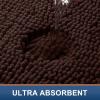 imageSmiry Bathroom Rugs Set 2 Piece Soft Absorbent Chenille Bath Mat and UShaped Toilet Rug Set Non Slip Shaggy Bath Carpet for Tub Shower and Floor 30x2024x20 BlackBrown