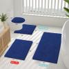 imageSmiry Bathroom Rugs Set 2 Piece Soft Absorbent Chenille Bath Mat and UShaped Toilet Rug Set Non Slip Shaggy Bath Carpet for Tub Shower and Floor 30x2024x20 BlackRoyal Blue