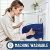 imageSmiry Bathroom Rugs Set 2 Piece Soft Absorbent Chenille Bath Mat and UShaped Toilet Rug Set Non Slip Shaggy Bath Carpet for Tub Shower and Floor 30x2024x20 BlackRoyal Blue