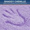 imageSmiry Bathroom Rugs Set 2 Piece Soft Absorbent Chenille Bath Mat and UShaped Toilet Rug Set Non Slip Shaggy Bath Carpet for Tub Shower and Floor 30x2024x20 BlackPurple