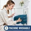 imageSmiry Bathroom Rugs Set 2 Piece Soft Absorbent Chenille Bath Mat and UShaped Toilet Rug Set Non Slip Shaggy Bath Carpet for Tub Shower and Floor 30x2024x20 BlackPeacock Blue