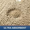 imageSmiry Bathroom Rugs Set 2 Piece Soft Absorbent Chenille Bath Mat and UShaped Toilet Rug Set Non Slip Shaggy Bath Carpet for Tub Shower and Floor 30x2024x20 BlackBeige