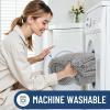 imageSmiry Bathroom Rugs Set 2 Piece Soft Absorbent Chenille Bath Mat and UShaped Toilet Rug Set Non Slip Shaggy Bath Carpet for Tub Shower and Floor 30x2024x20 BlackLight Grey