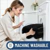 imageSmiry Bathroom Rugs Set 2 Piece Soft Absorbent Chenille Bath Mat and UShaped Toilet Rug Set Non Slip Shaggy Bath Carpet for Tub Shower and Floor 30x2024x20 BlackBlack