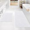 imageSmiry Bathroom Rugs Set 2 Piece Soft Absorbent Chenille Bath Mat and UShaped Toilet Rug Set Non Slip Shaggy Bath Carpet for Tub Shower and Floor 30x2024x20 BlackWhite
