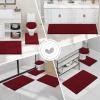 imageSmiry Bathroom Rugs Set 2 Piece Soft Absorbent Chenille Bath Mat and UShaped Toilet Rug Set Non Slip Shaggy Bath Carpet for Tub Shower and Floor 30x2024x20 BlackRed