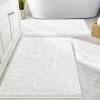 imageSmiry Bathroom Rugs Set 2 Piece Soft Absorbent Chenille Bath Mat and UShaped Toilet Rug Set Non Slip Shaggy Bath Carpet for Tub Shower and Floor 30x2024x20 BlackIvory