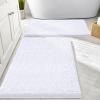 imageSmiry Bathroom Rugs Set 2 Piece Soft Absorbent Chenille Bath Mat and UShaped Toilet Rug Set Non Slip Shaggy Bath Carpet for Tub Shower and Floor 30x2024x20 BlackWhite