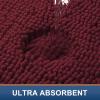 imageSmiry Bathroom Rugs Set 2 Piece Soft Absorbent Chenille Bath Mat and UShaped Toilet Rug Set Non Slip Shaggy Bath Carpet for Tub Shower and Floor 30x2024x20 BlackBurgundy