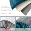 imageSmiry Bathroom Rugs Set 2 Piece Soft Absorbent Chenille Bath Mat and UShaped Toilet Rug Set Non Slip Shaggy Bath Carpet for Tub Shower and Floor 30x2024x20 BlackPeacock Blue