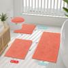 imageSmiry Bathroom Rugs Set 2 Piece Soft Absorbent Chenille Bath Mat and UShaped Toilet Rug Set Non Slip Shaggy Bath Carpet for Tub Shower and Floor 30x2024x20 BlackCoral