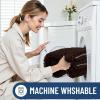 imageSmiry Bathroom Rugs Set 2 Piece Soft Absorbent Chenille Bath Mat and UShaped Toilet Rug Set Non Slip Shaggy Bath Carpet for Tub Shower and Floor 30x2024x20 BlackBrown