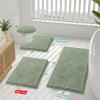 imageSmiry Bathroom Rugs Set 2 Piece Soft Absorbent Chenille Bath Mat and UShaped Toilet Rug Set Non Slip Shaggy Bath Carpet for Tub Shower and Floor 30x2024x20 BlackSage Green