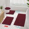 imageSmiry Bathroom Rugs Set 2 Piece Soft Absorbent Chenille Bath Mat and UShaped Toilet Rug Set Non Slip Shaggy Bath Carpet for Tub Shower and Floor 30x2024x20 BlackBurgundy