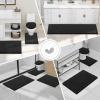 imageSmiry Bathroom Rugs Set 2 Piece Soft Absorbent Chenille Bath Mat and UShaped Toilet Rug Set Non Slip Shaggy Bath Carpet for Tub Shower and Floor 30x2024x20 BlackBlack