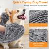 imageSmiry Chenille Dog Drying Towel Extra Absorbent Bath Towel for Mud Dogs Ultra Soft Quick Dry Pet Wash Mitt for Bathing Grooming and PostWalk Cleaning 31x13 Inches BlackGrey