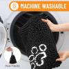 imageSmiry Chenille Dog Drying Towel Extra Absorbent Bath Towel for Mud Dogs Ultra Soft Quick Dry Pet Wash Mitt for Bathing Grooming and PostWalk Cleaning 31x13 Inches BlackBlack