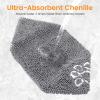 imageSmiry Chenille Dog Drying Towel Extra Absorbent Bath Towel for Mud Dogs Ultra Soft Quick Dry Pet Wash Mitt for Bathing Grooming and PostWalk Cleaning 31x13 Inches BlackGrey