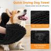 imageSmiry Chenille Dog Drying Towel Extra Absorbent Bath Towel for Mud Dogs Ultra Soft Quick Dry Pet Wash Mitt for Bathing Grooming and PostWalk Cleaning 31x13 Inches BlackBlack