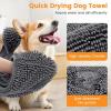imageSmiry Chenille Dog Drying Towel Extra Absorbent Bath Towel for Mud Dogs Ultra Soft Quick Dry Pet Wash Mitt for Bathing Grooming and PostWalk Cleaning 31x13 Inches BlackDark Grey