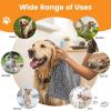 imageSmiry Chenille Dog Drying Towel Extra Absorbent Bath Towel for Mud Dogs Ultra Soft Quick Dry Pet Wash Mitt for Bathing Grooming and PostWalk Cleaning 31x13 Inches BlackGrey
