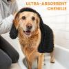 imageSmiry Chenille Dog Drying Towel Extra Absorbent Bath Towel for Mud Dogs Ultra Soft Quick Dry Pet Wash Mitt for Bathing Grooming and PostWalk Cleaning 31x13 Inches BlackBlack